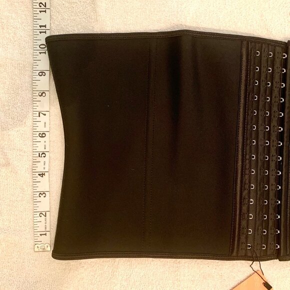 Corset Waist Trainer Cosplay Festival 22 Hook Eye Close Black Renaissance Gothic - Picture 5 of 9